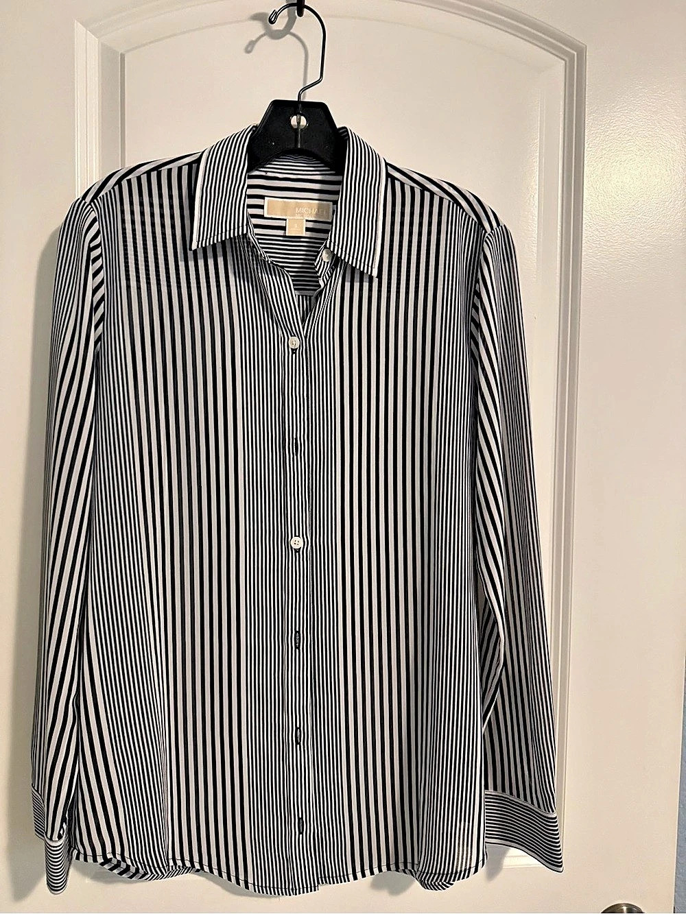 Michael Kors Striped Button Down in Black & White Size Small Like New